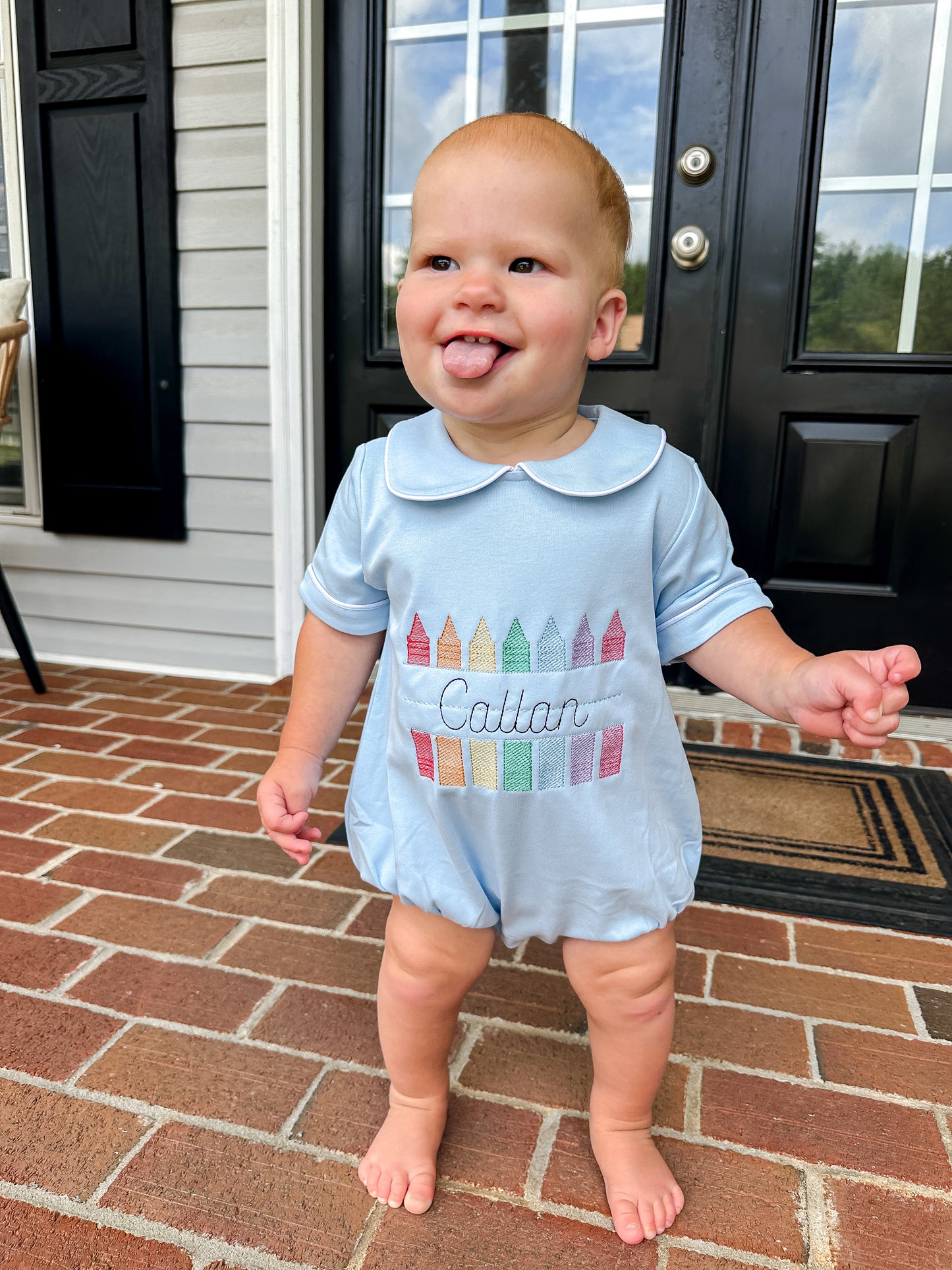 Personalized Colorful Crayons Bubble