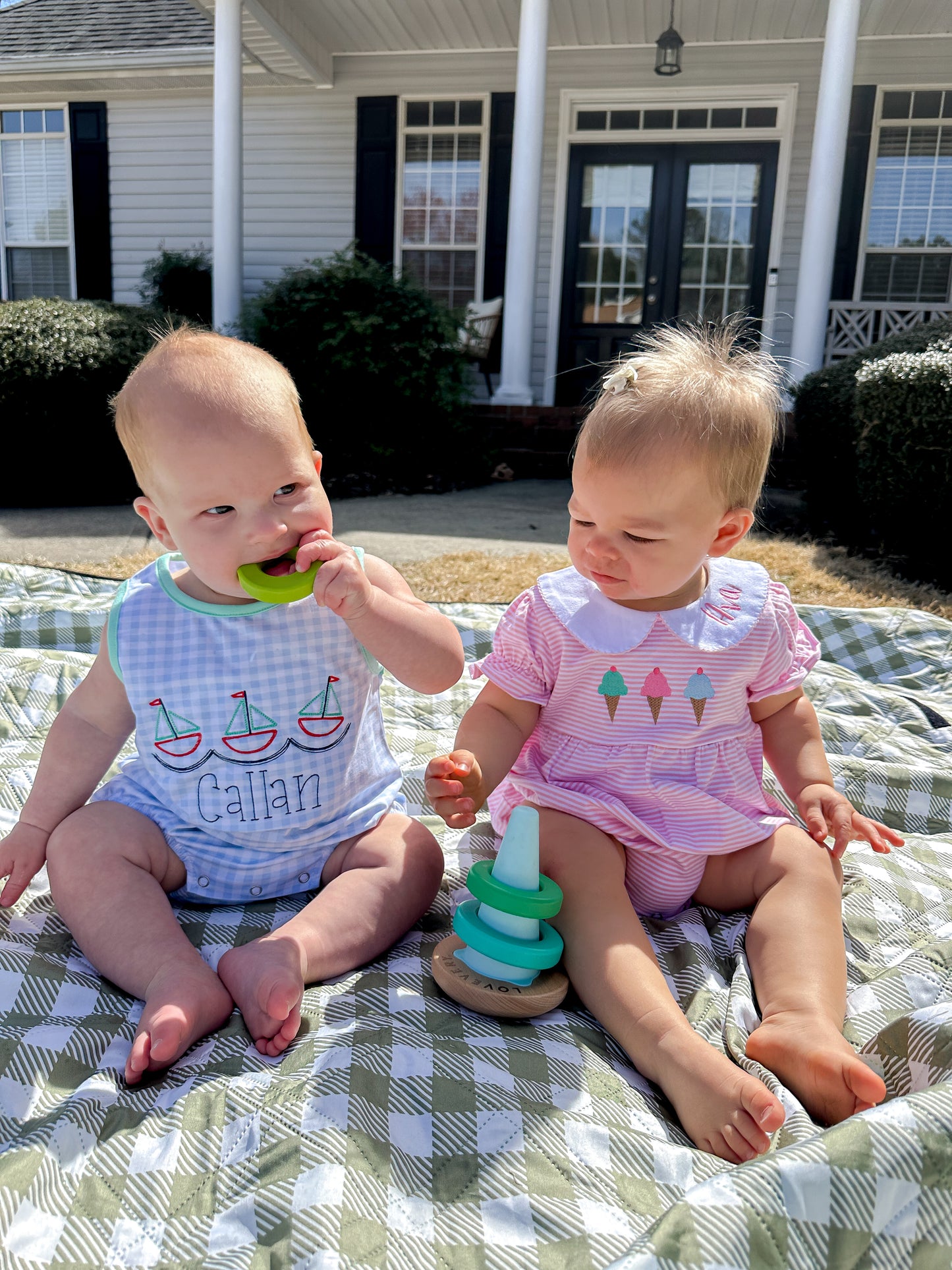 Ice Cream Trio Striped Romper