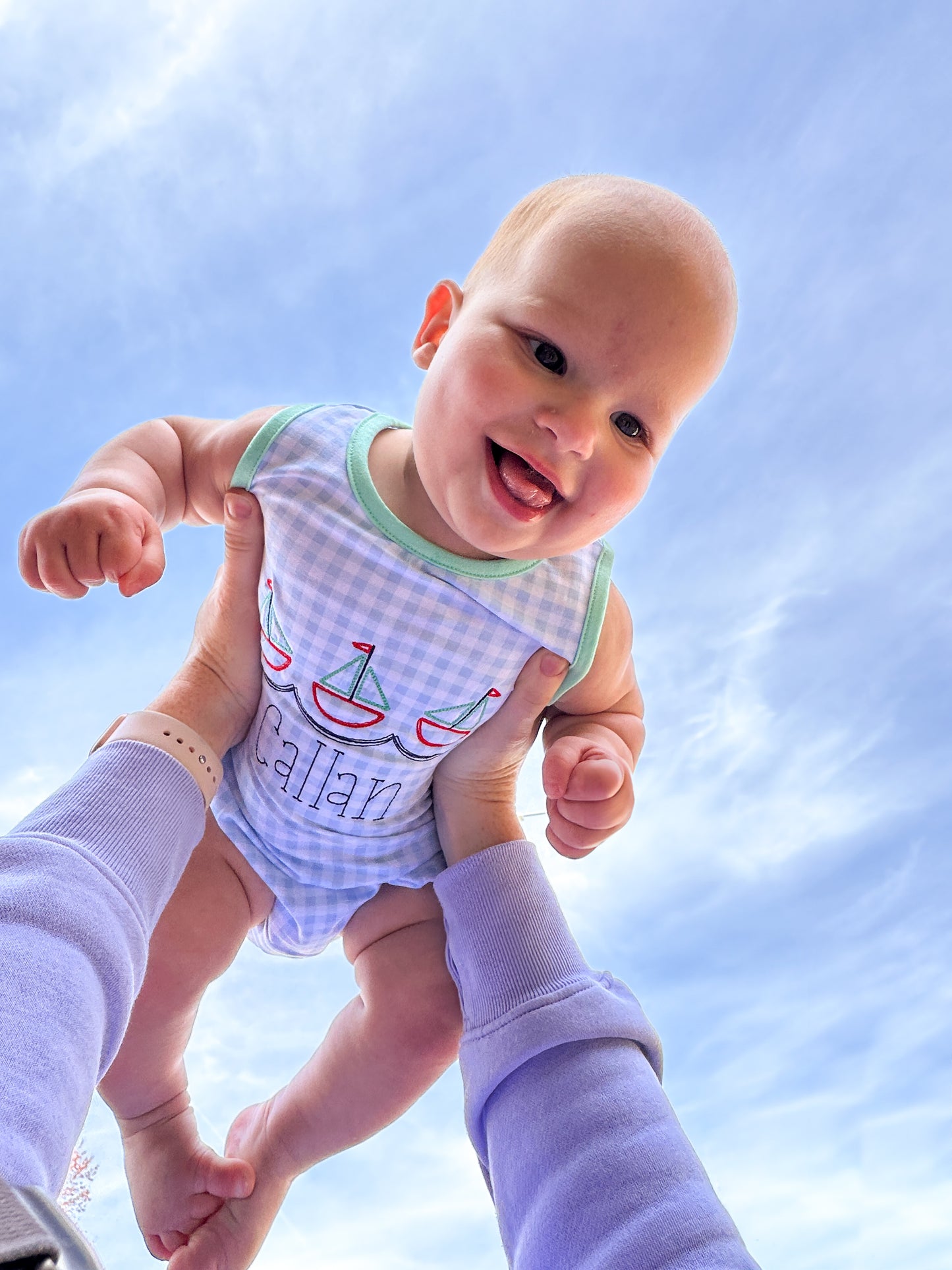 Personalized Sailboat Trio Romper