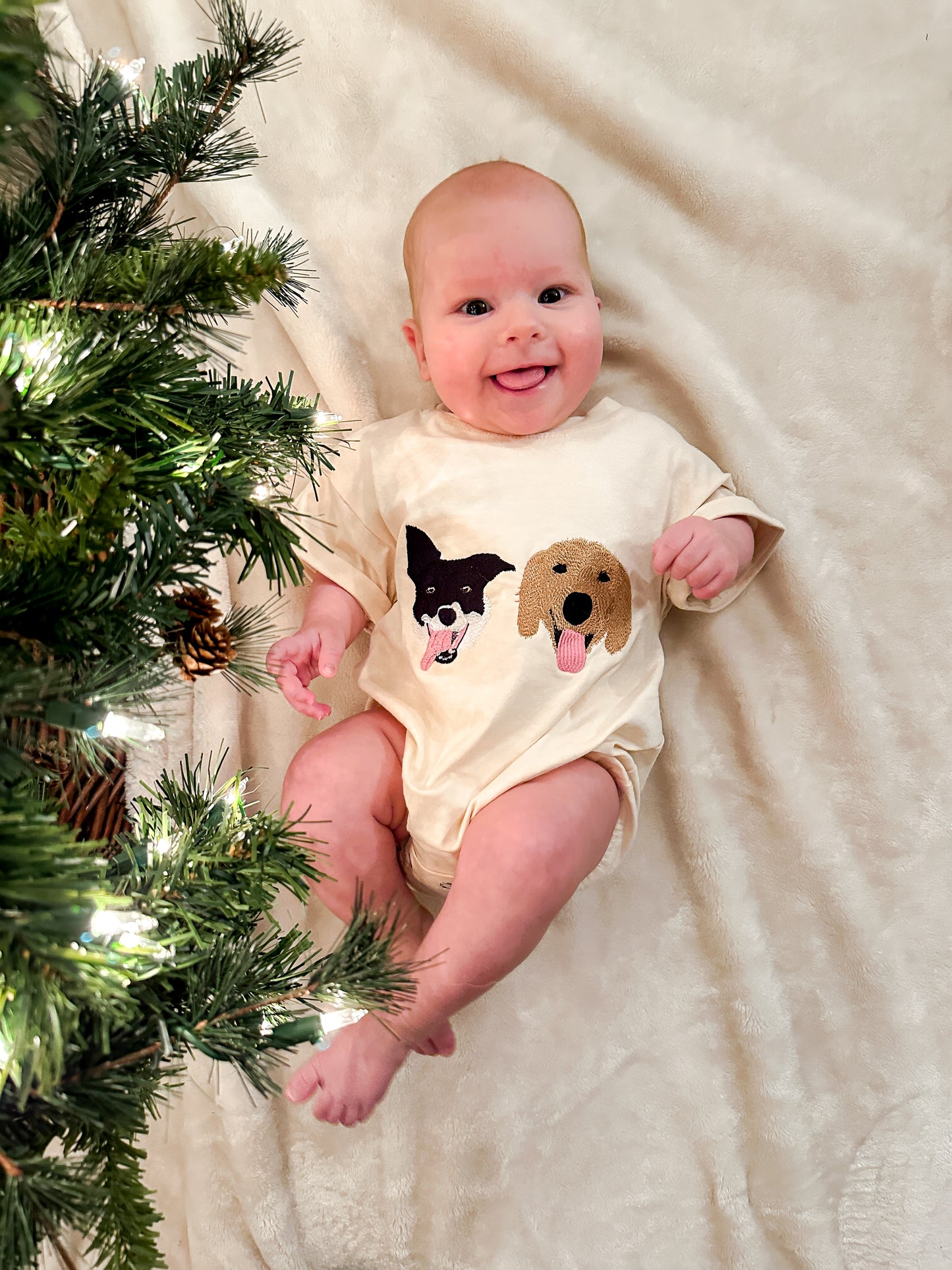 Custom Dog Sketch Baby Outfit