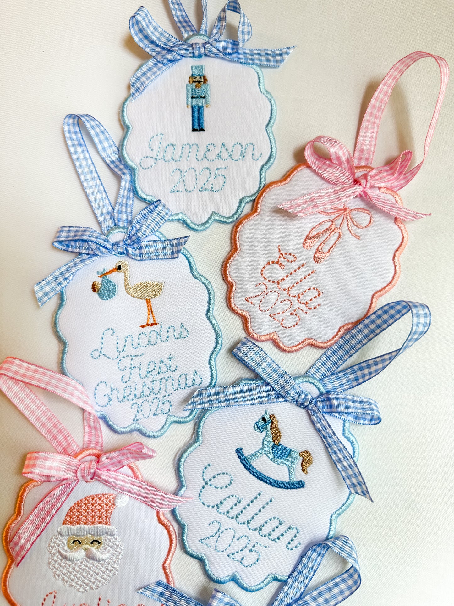 Embroidered Christmas Ornaments