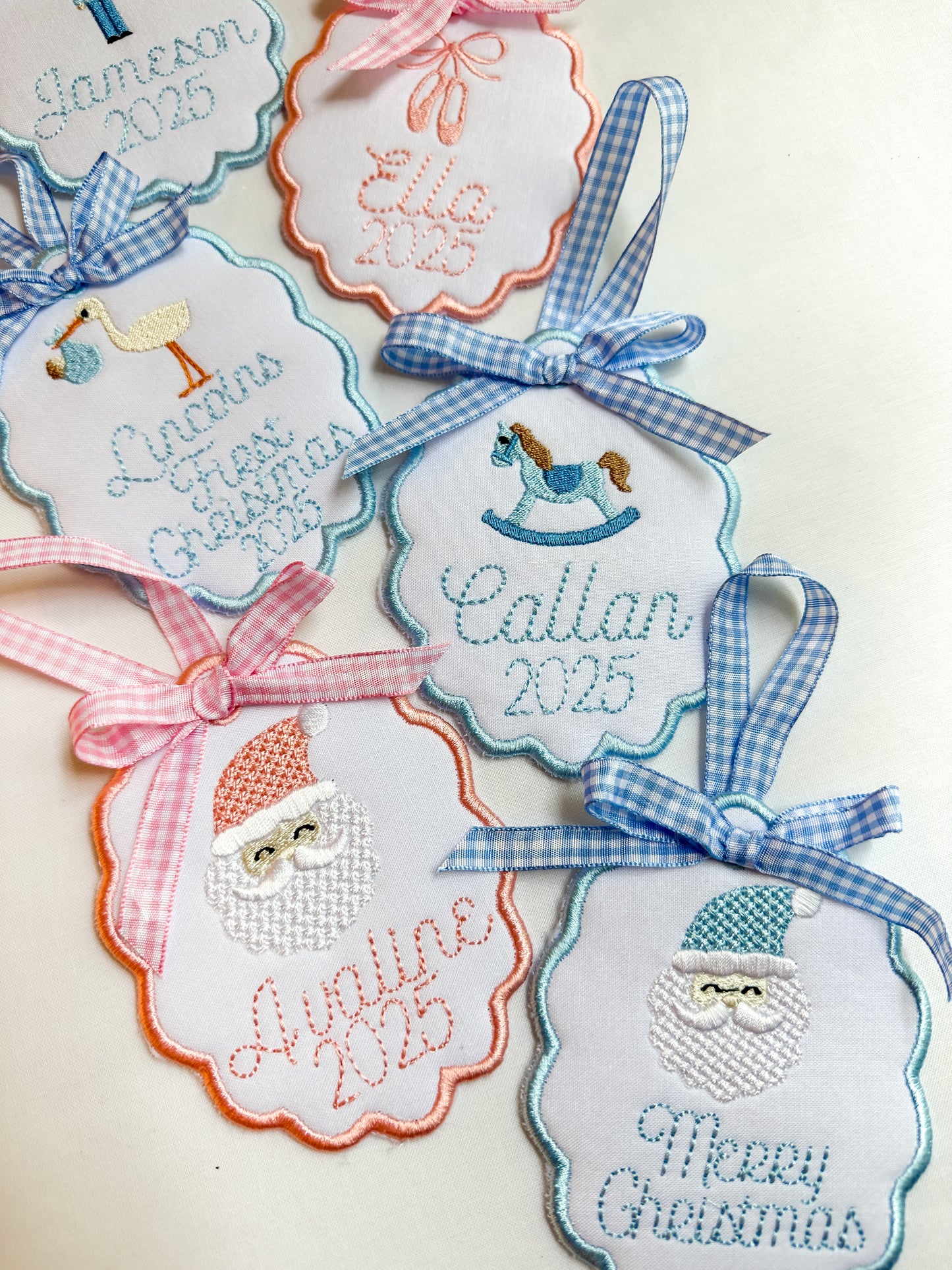 Embroidered Christmas Ornaments