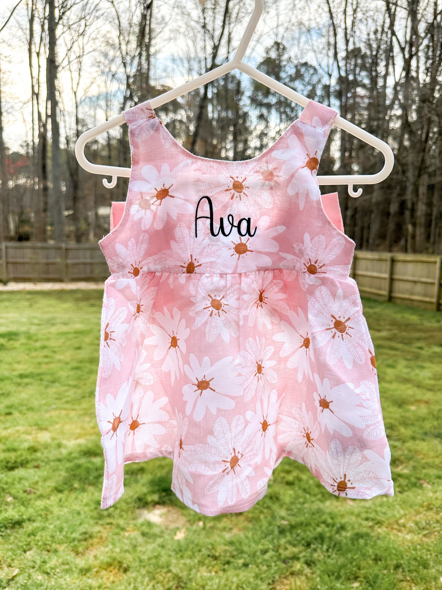 Baby Girl Daisy Floral Tank Dress with Hat Set