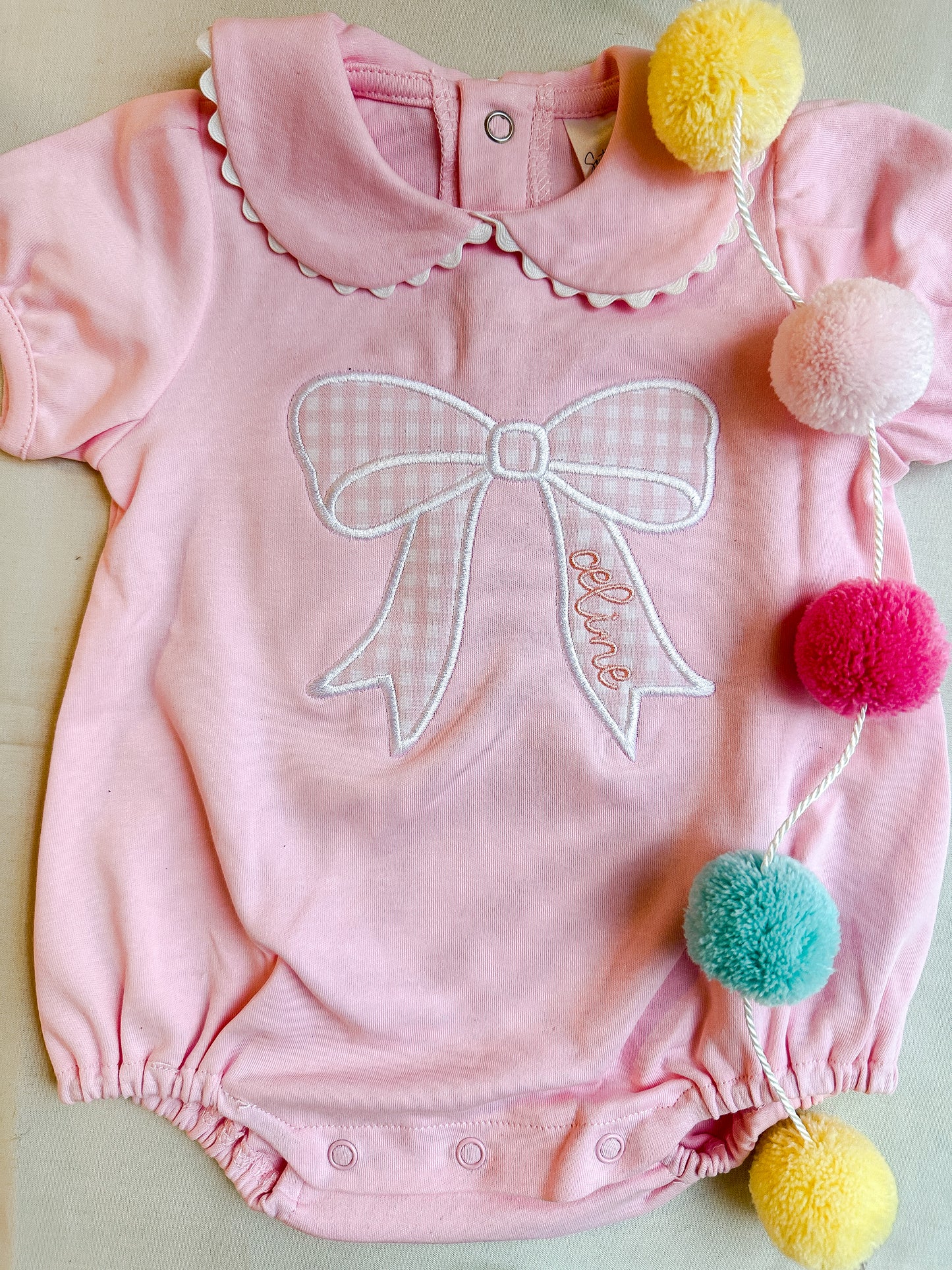 Pink Plaid Bow Bubble
