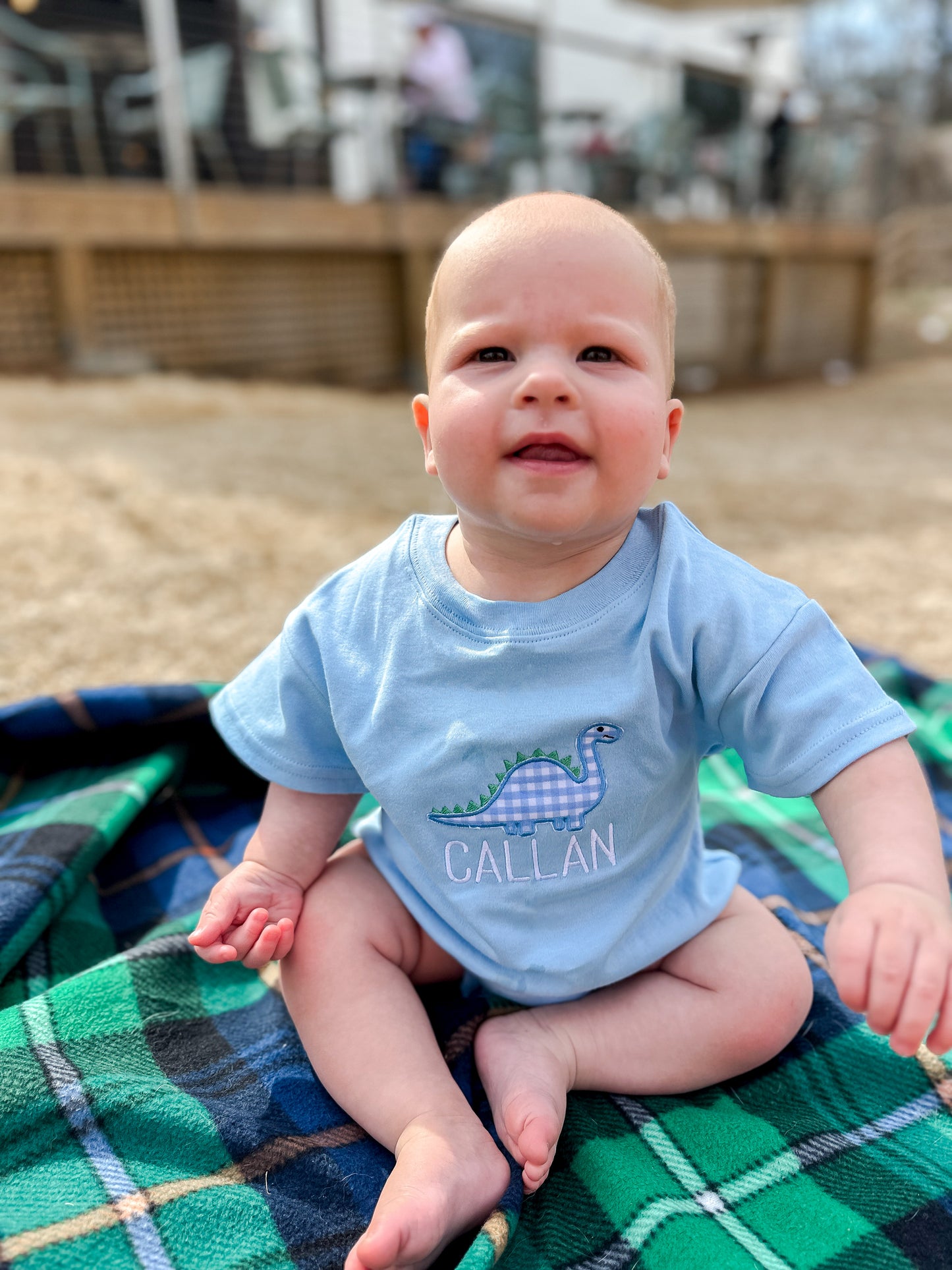 Personalized Dinosaur Applique T-Shirt Romper