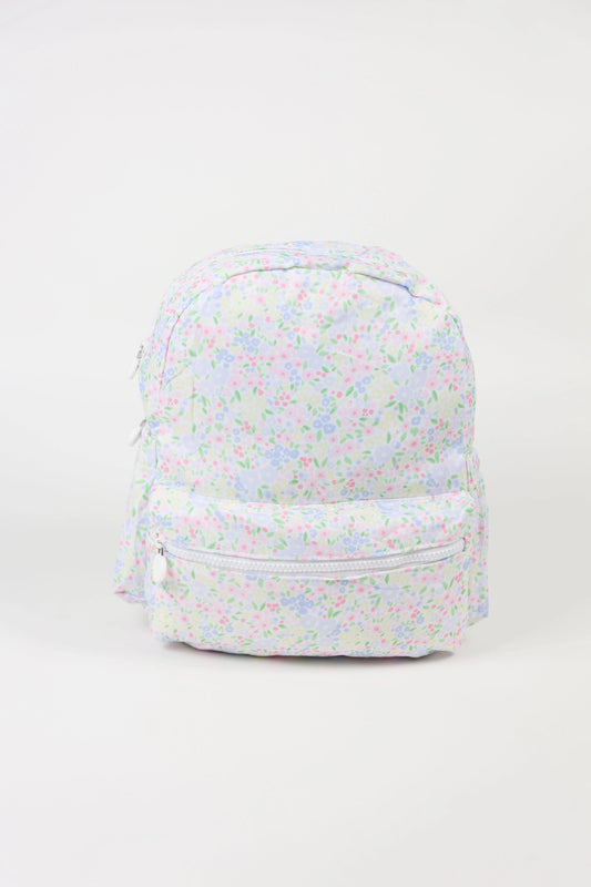 Pink Floral Nylon Backpack