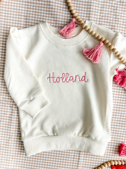 Personalized Puff Sleeve Sweatshirt