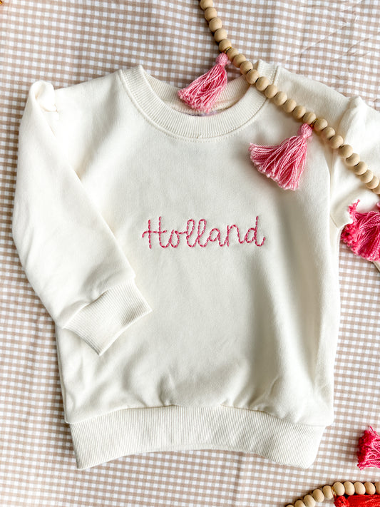 Personalized Puff Sleeve Sweatshirt