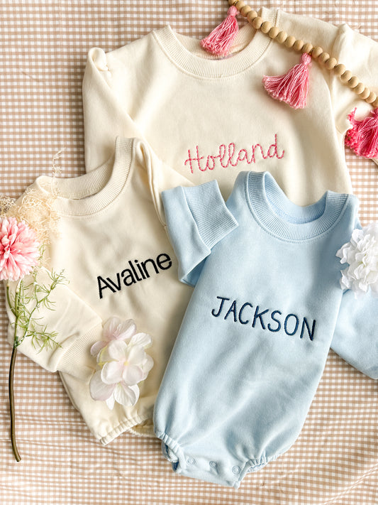 Personalized Unisex Sweatshirt Bubble Romper