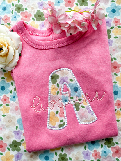 In Full Bloom Personalized Girl's Infant Bodysuit