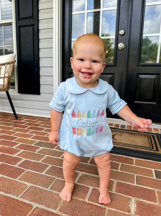Personalized Colorful Crayons Bubble
