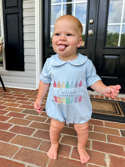 Personalized Colorful Crayons Bubble