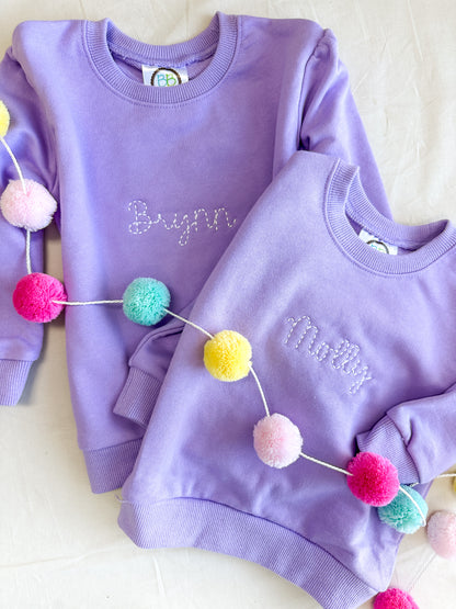 Personalized Puff Sleeve Sweatshirt