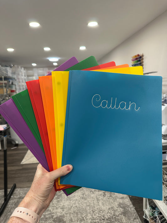 Personalized Embroidered School Folder – Back to School Organization for Kids