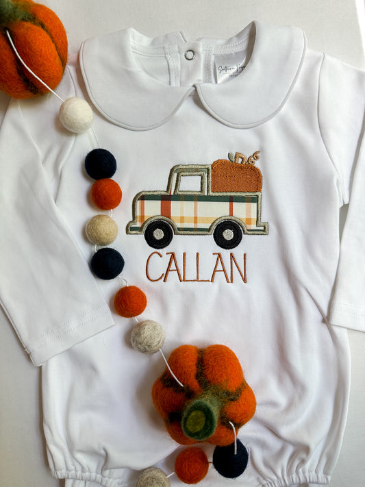 Personalized Fall Truck Bubble OR T-Shirt