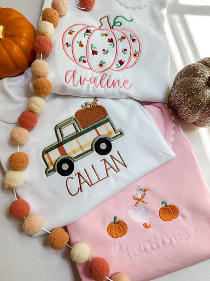 Personalized Fall Truck Bubble OR T-Shirt