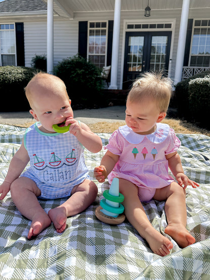 Ice Cream Trio Striped Romper