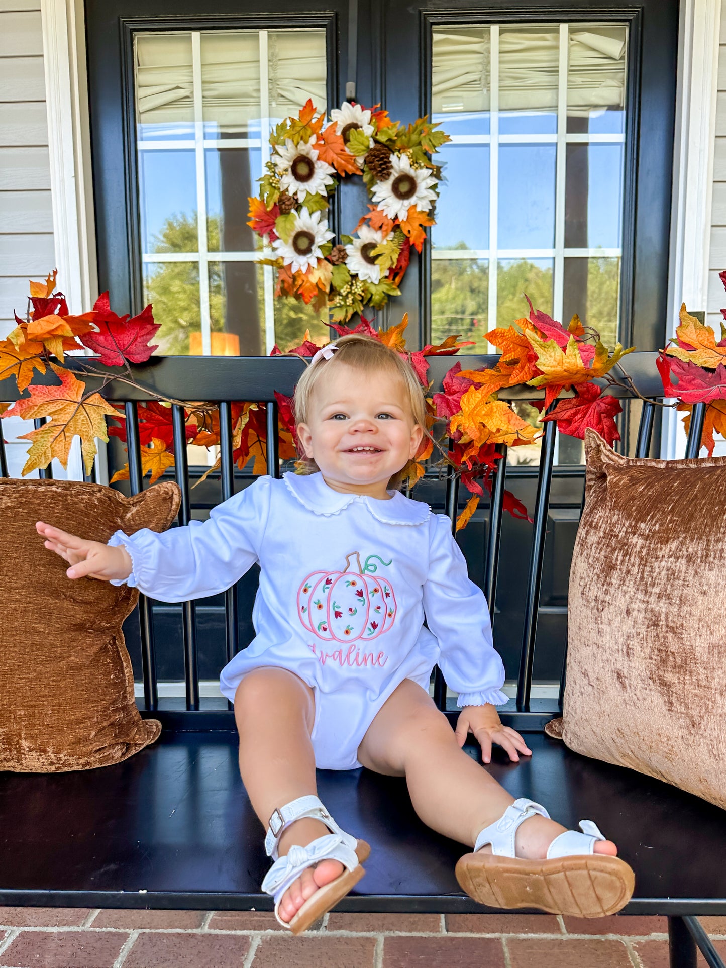Personalized Floral Pumpkin Bubble OR T-Shirt