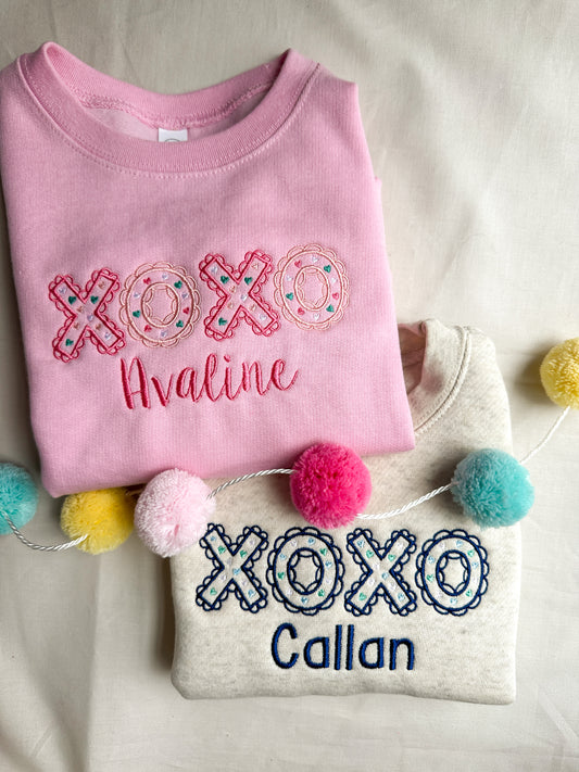 XOXO Personalized Valentine Sweatshirt