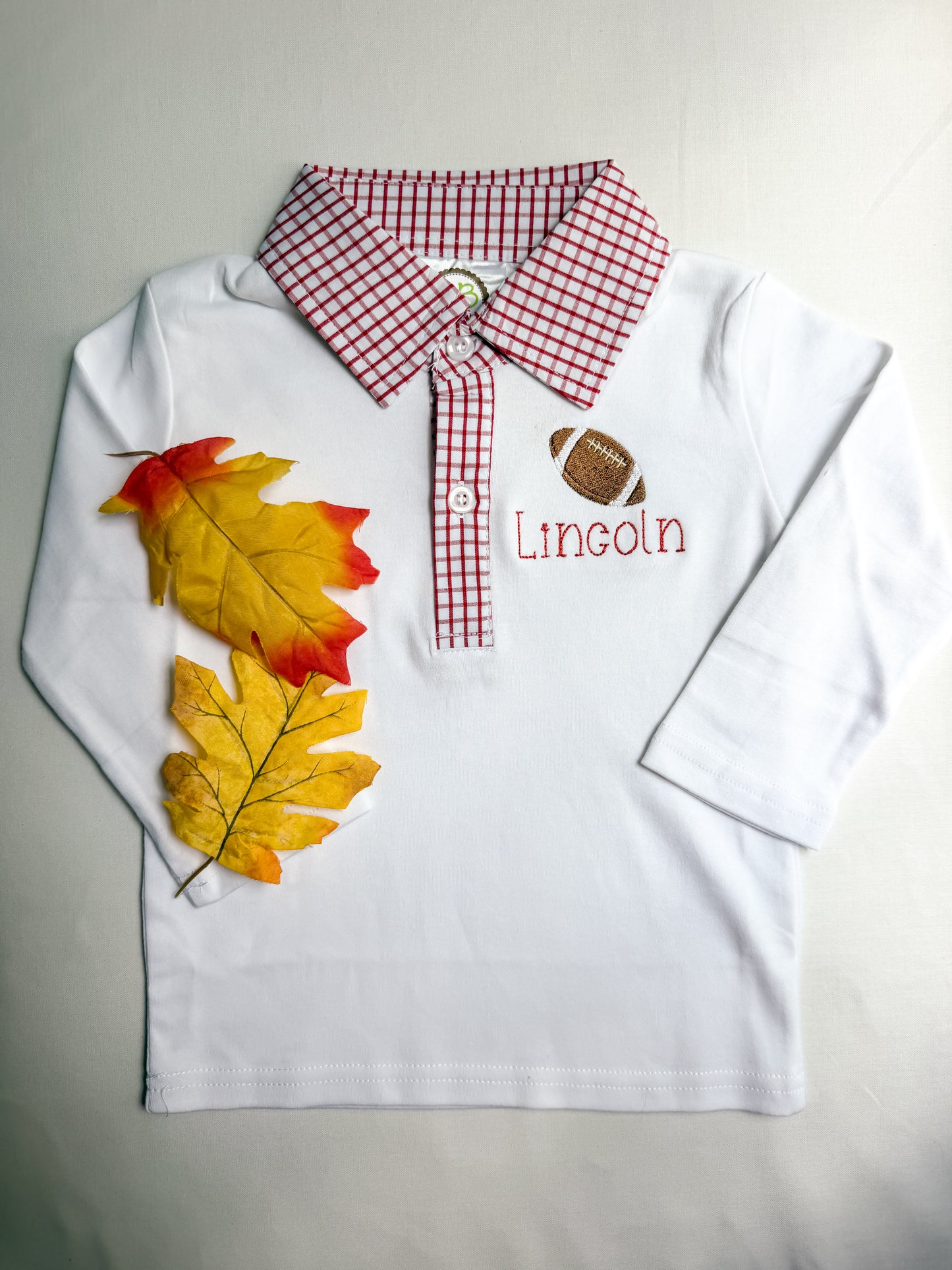 Football Personalized Long Sleeve Polo