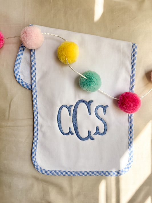 Monogram Embroidered Burp Cloth