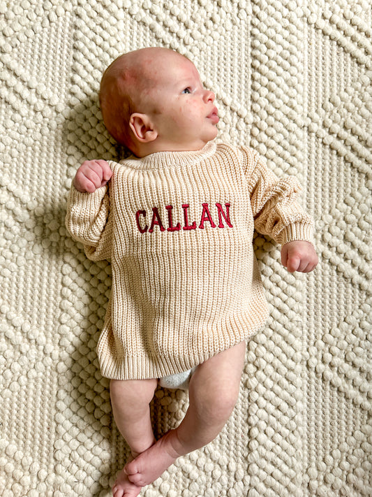 Personalized Cream Sweater