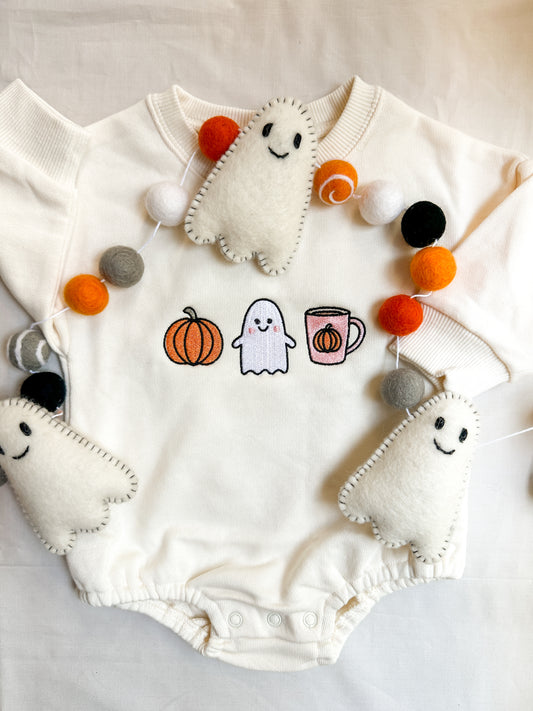 Chillin With My Little Boo Sweatshirt Bubble Romper