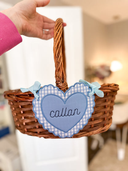 Valentine's Embroidered Basket Tags