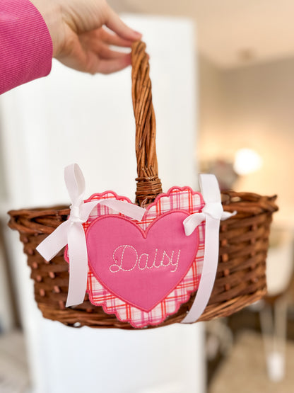Valentine's Embroidered Basket Tags
