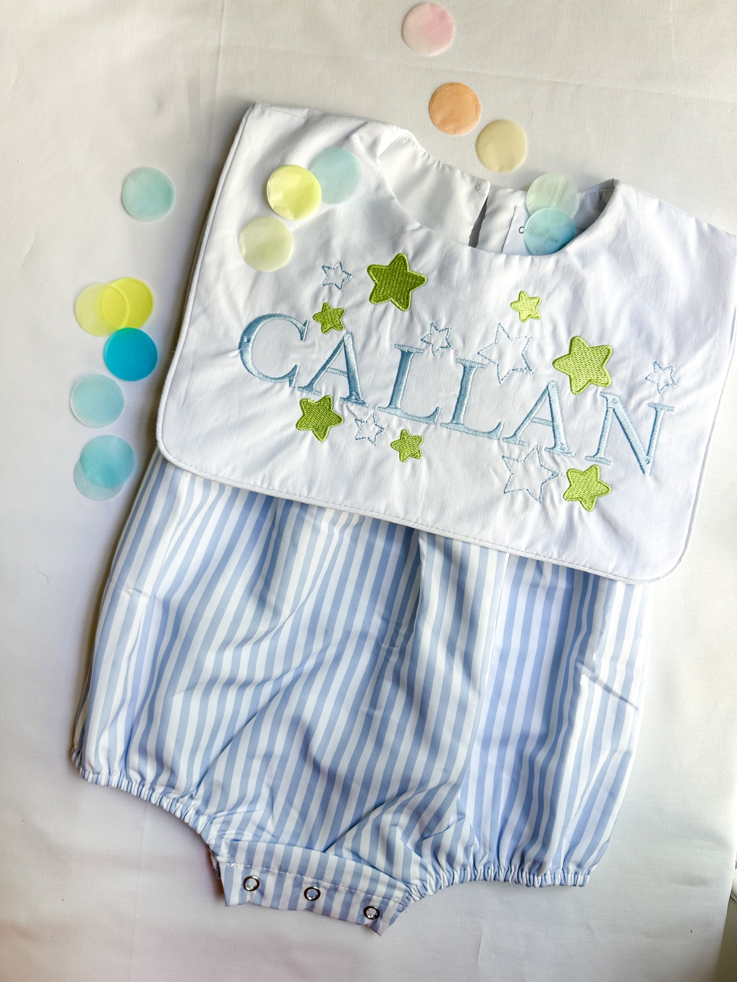 Personalized Blue Striped Bubble with Stars