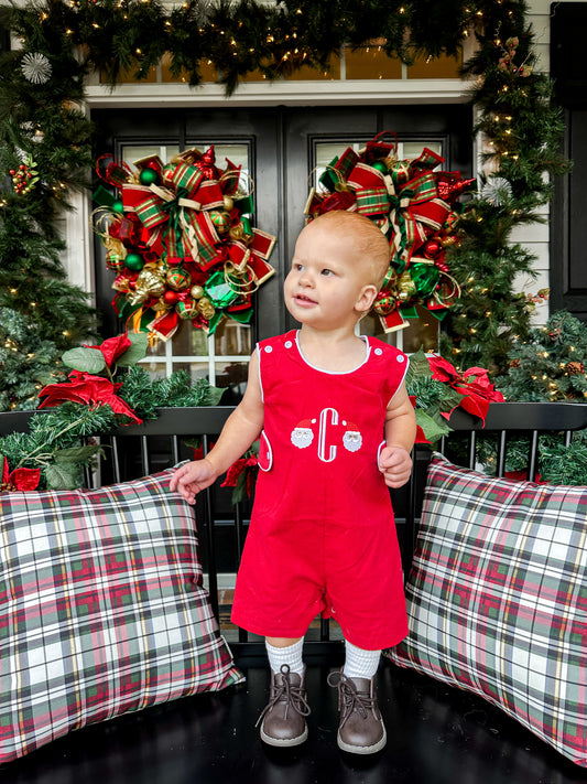 Personalized Santa Red Corduroy Jon Jon