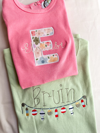 In Full Bloom Personalized Girl's Infant Bodysuit