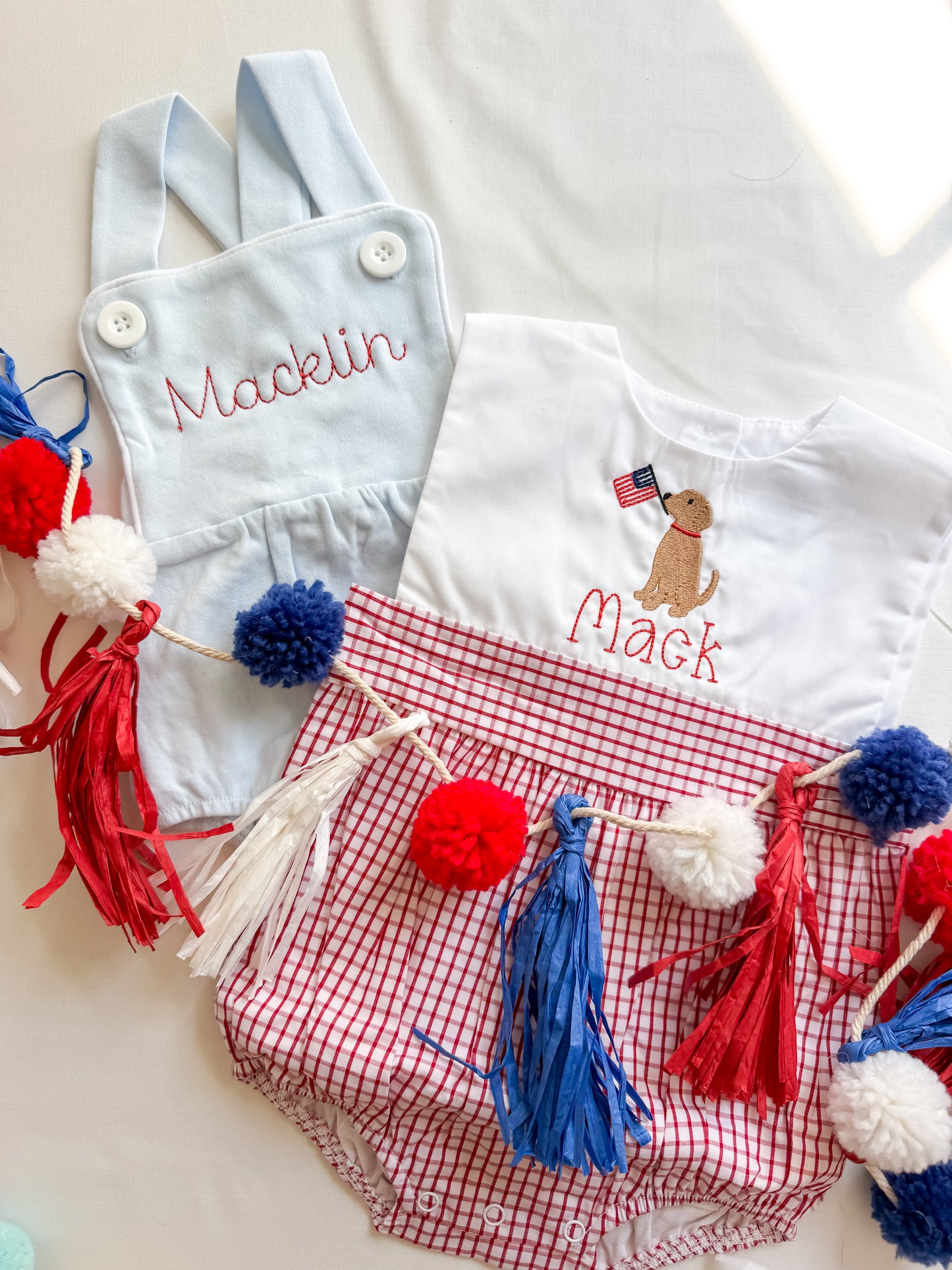 Blue Sunsuit w/ Red Personalization