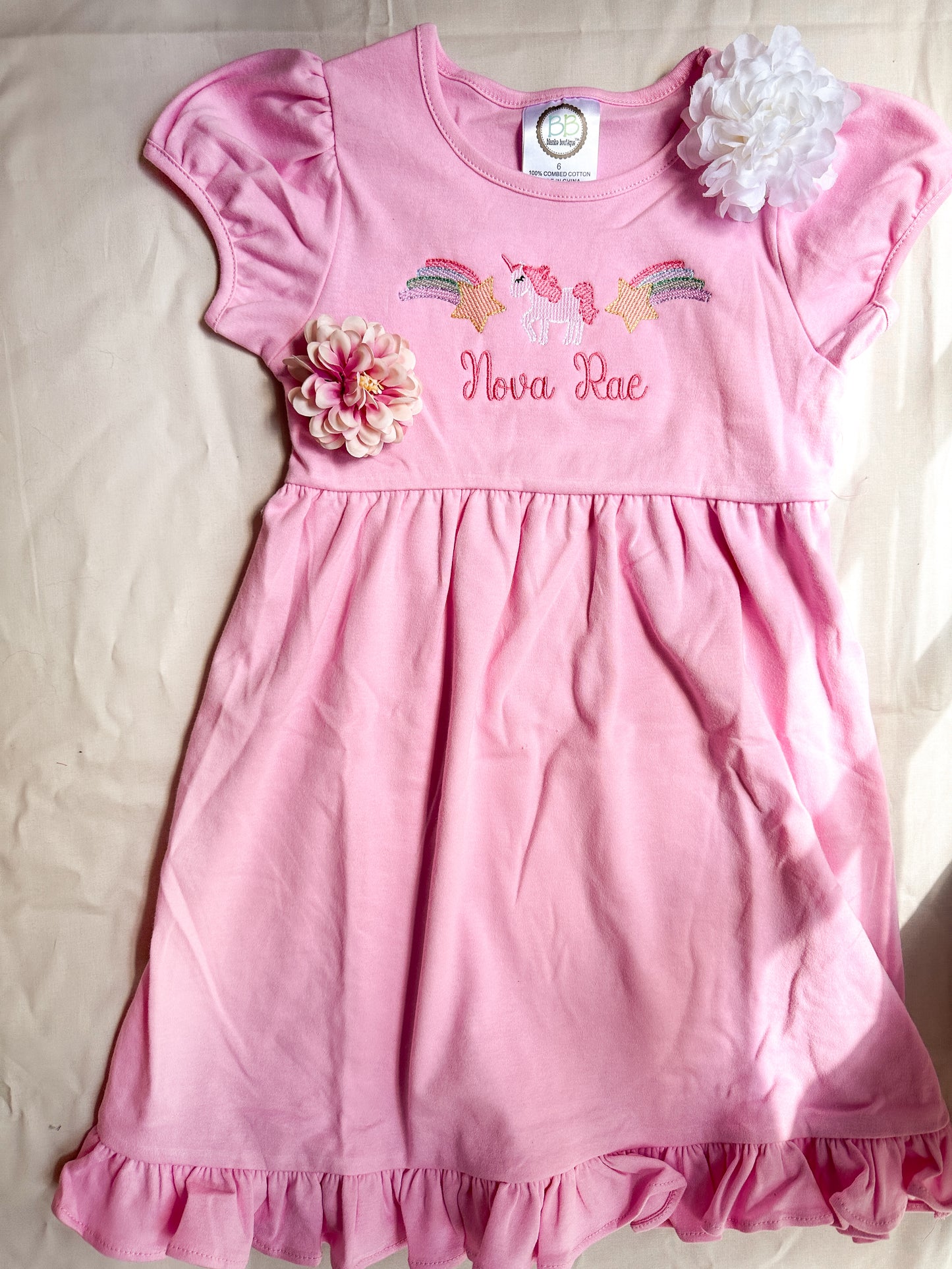 Personalized Unicorn Ruffle Dress