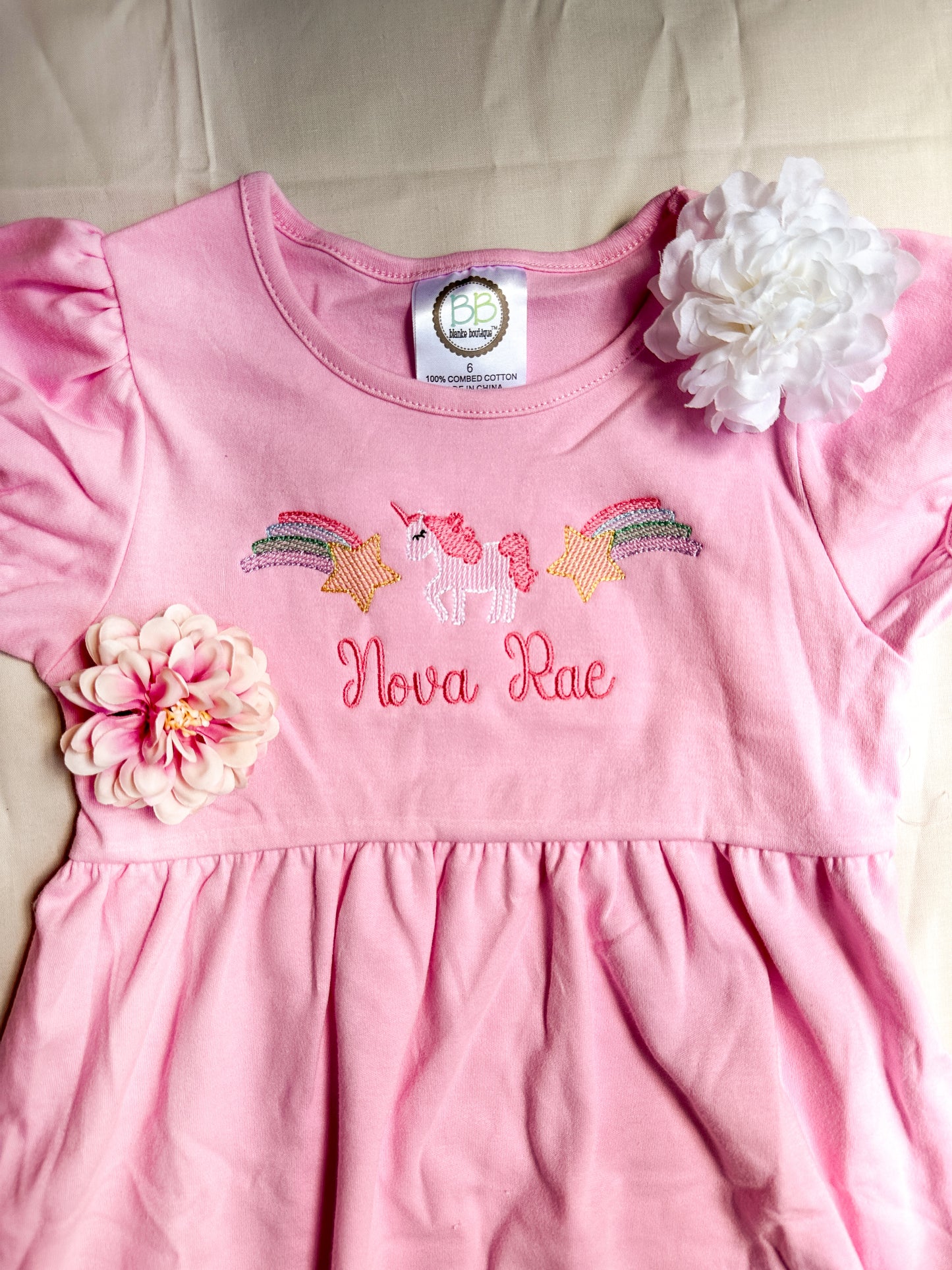 Personalized Unicorn Ruffle Dress