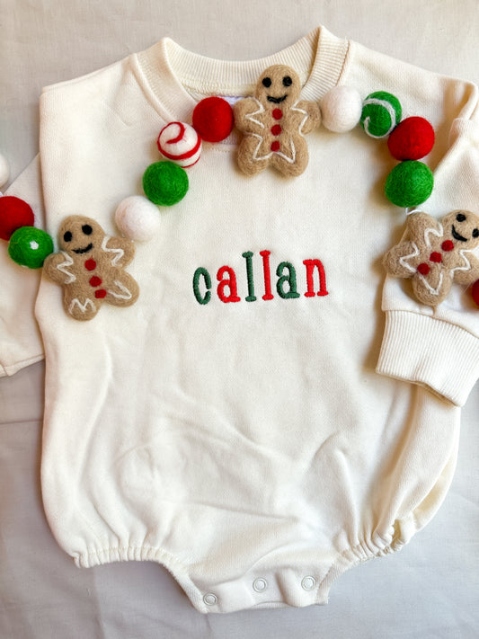 Personalized Holiday Unisex Sweatshirt Bubble Romper