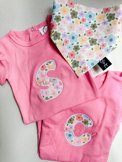 In Full Bloom Personalized Girl's Infant Bodysuit