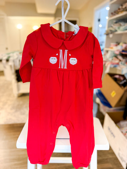 Personalized Santa Monogram Christmas Romper