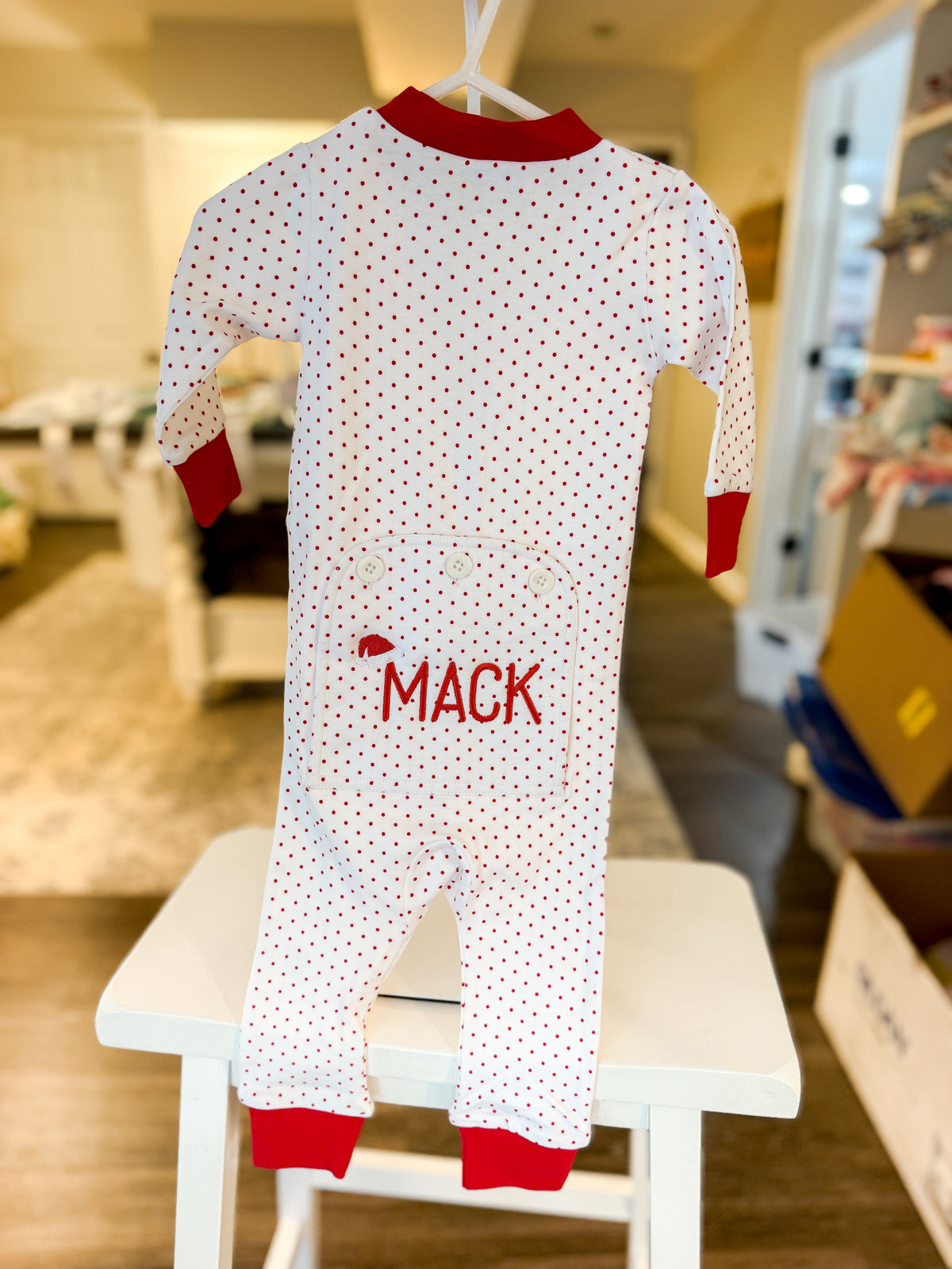 Personalized Christmas Polka Dot Pajamas