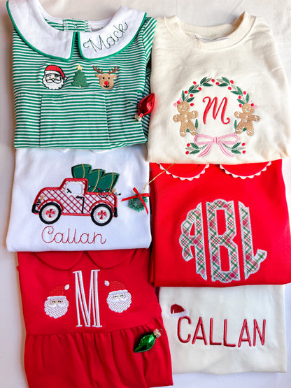 Personalized Christmas Tree Cozy Car Romper