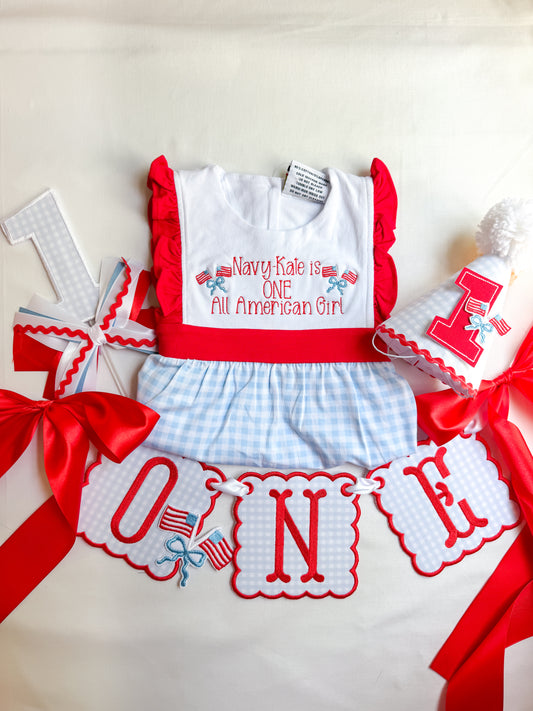 ONE All American Kid Birthday Party Bundle - Light Blue